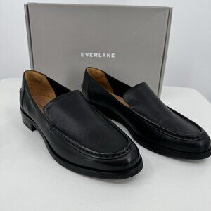 Everlane The Modern Loafer in Black Leather sz 9.5 Stacked Heel Cushioned Insole